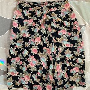 Retro Vintage 80s 90s Funky Floral Carole Little Petites High Waisted Mini Skirt